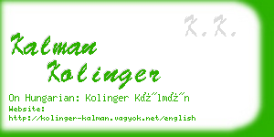 kalman kolinger business card